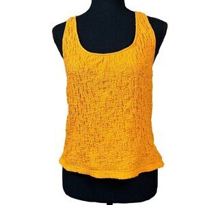 A New Day Orange Yellow Textured Puckered Tank Top Size L